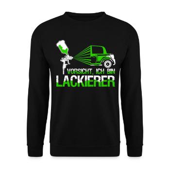 Autolackierer Lackierer Spruch Airbrush - Unisex Pullover - Schwarz - Vorne - Alina (178cm) & Michal (187cm)