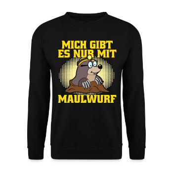 Maulwurf Mole Witz Maulwürfe - Unisex Pullover - Schwarz - Vorne - Alina (178cm) & Michal (187cm)