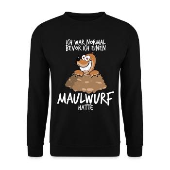 Maulwurf Mole Spruch Maulwürfe - Unisex Pullover - Schwarz - Vorne - Alina (178cm) & Michal (187cm)
