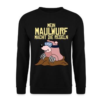Maulwurf Maulwurfshügel Mole Maulwürfe - Unisex Pullover - Schwarz - Vorne - Alina (178cm) & Michal (187cm)