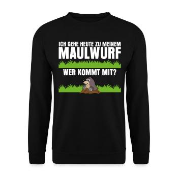 Maulwurf Witz Maulwürfe Maulwurfshügel - Unisex Pullover - Schwarz - Vorne - Alina (178cm) & Michal (187cm)