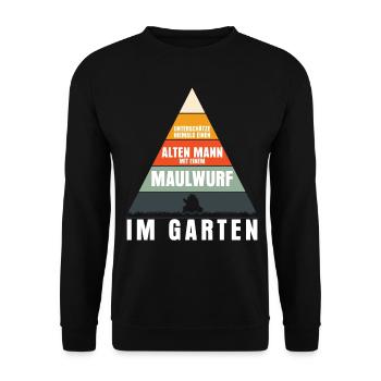 Maulwurf im Garten Mole Maulwürfe - Unisex Pullover - Schwarz - Vorne - Alina (178cm) & Michal (187cm)