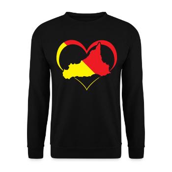 Sizilien Insel Italien Herz Sicilia - Unisex Pullover - Schwarz - Vorne - Alina (178cm) & Michal (187cm)