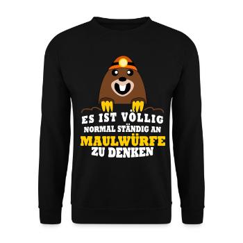 Maulwurf Witz Mole Maulwürfe - Unisex Pullover - Schwarz - Vorne - Alina (178cm) & Michal (187cm)