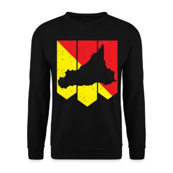 Sizilien Flagge Italien Sicilia - Unisex Pullover - Schwarz - Vorne - Alina (178cm) & Michal (187cm)