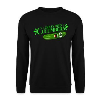 Cucumber Vegetable Gardener Gardener Cucumbers - Unisex Sweatshirt - black - Front - Alina (178cm) & Michal (187cm)