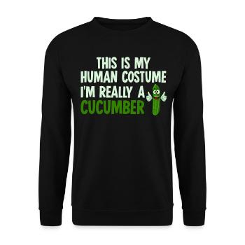 Concombre Concombre Costume Concombre - Sweat-shirt Unisexe - noir - Devant - Alina (178cm) & Michal (187cm)