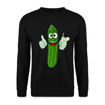 Gurke mir Cocktail Gärtner Gurken - Unisex Pullover - Schwarz - Vorne - Alina (178cm) & Michal (187cm)