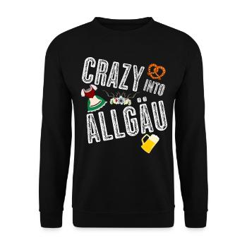Allgäu Holiday Dirndl Beer Alps Allgäuer - Unisex Sweatshirt - black - Front - Alina (178cm) & Michal (187cm)