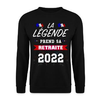 Légende retraite 2022 humour Papa - Sweat-shirt Unisexe - noir - Devant - Alina (178cm) & Michal (187cm)