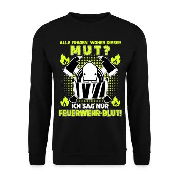 Jugendfeuerwehr Feuerwehrfrau Feuerwehr - Unisex Pullover - Schwarz - Vorne - Alina (178cm) & Michal (187cm)