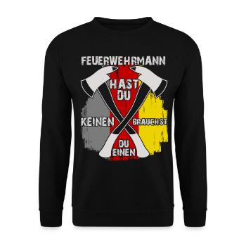 Jugendfeuerwehr Feuerwehrmann Feuerwehr - Unisex Pullover - Schwarz - Vorne - Alina (178cm) & Michal (187cm)