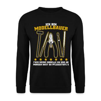 Modellbau Tabletop Modellbauer - Unisex Pullover - Schwarz - Vorne - Alina (178cm) & Michal (187cm)