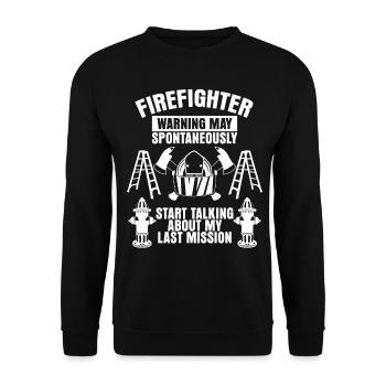 Fire Brigade Fire Station Youth Fire Brigade - Unisex Sweatshirt - black - Front - Alina (178cm) & Michal (187cm)