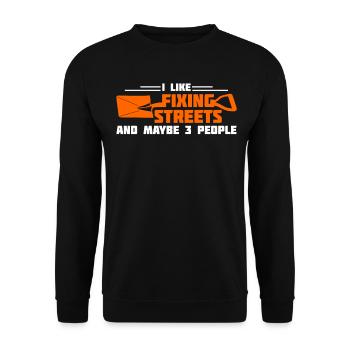 Road guard road builder Road construction - Unisex Sweatshirt - black - Front - Alina (178cm) & Michal (187cm)