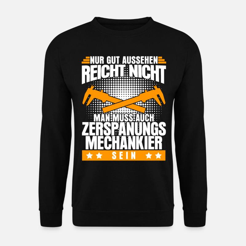 Zerspaner Spruch Zerspanungsmechaniker - Unisex Pullover - Schwarz