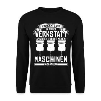 Zerspanungsmechaniker Bohrer Zerspaner - Unisex Pullover - Schwarz - Vorne - Alina (178cm) & Michal (187cm)