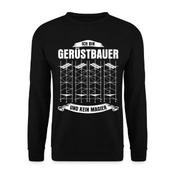 Gerüstbau Gerüst Bauarbeiter Gerüstbauer - Unisex Pullover - Schwarz - Vorne - Alina (178cm) & Michal (187cm)