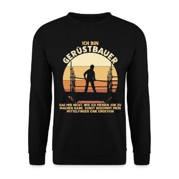 Gerüstbau Bauarbeiter Gerüst Gerüstbauer - Unisex Pullover - Schwarz - Vorne - Alina (178cm) & Michal (187cm)