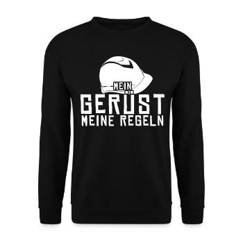 Gerüstbauer Spruch Gerüst Gerüstbau - Unisex Pullover - Schwarz - Vorne - Alina (178cm) & Michal (187cm)