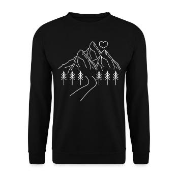 Hiking Herzchen Hike Mountaineering - Unisex Sweatshirt - black - Front - Alina (178cm) & Michal (187cm)