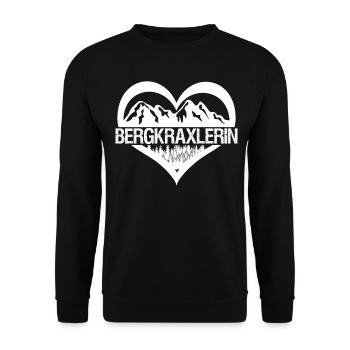 Wandern Herzchen Bergsteigen Wanderung - Unisex Pullover - Schwarz - Vorne - Alina (178cm) & Michal (187cm)