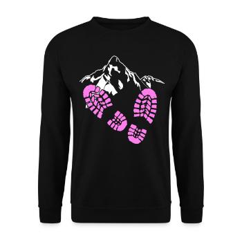 Hiking Herzchen Berge Mountain hiking - Unisex Sweatshirt - black - Front - Alina (178cm) & Michal (187cm)