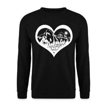 Hiking Herzchen Forest Mountains Hike - Unisex Sweatshirt - black - Front - Alina (178cm) & Michal (187cm)