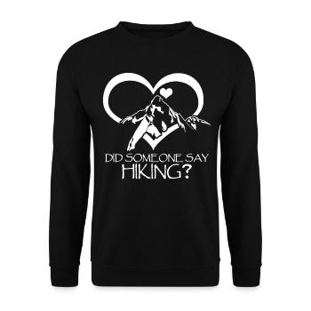 Hiking Herzchen Berg Saying Mountain Hiking - Unisex Sweatshirt - black - Front - Alina (178cm) & Michal (187cm)