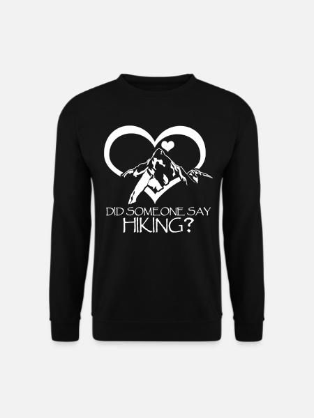 Wandern Herzchen Berg Spruch Bergwandern - Unisex Pullover - Schwarz