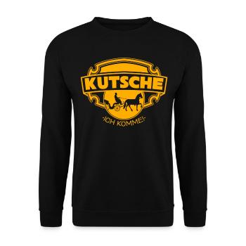 Kutscher Kutsche Pferde Pferdekutsche - Unisex Pullover - Schwarz - Vorne - Alina (178cm) & Michal (187cm)