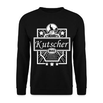 Kutsche Pferdekutsche Fuhrmann Kutscher - Unisex Pullover - Schwarz - Vorne - Alina (178cm) & Michal (187cm)