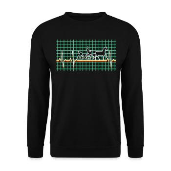Kutscher Kutsche Pferdekutsche Fuhrmann - Unisex Pullover - Schwarz - Vorne - Alina (178cm) & Michal (187cm)
