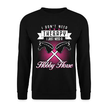 Hobby Horse Rider Thérapie Hobbyhorse - Sweat-shirt Unisexe - noir - Devant - Alina (178cm) & Michal (187cm)