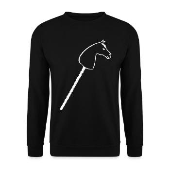 Hobbyhorse Steckenpferd Hobby Horse - Unisex Sweatshirt - black - Front - Alina (178cm) & Michal (187cm)