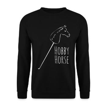 Hobby Horse Riding Hobbyhorse - Unisex Sweatshirt - black - Front - Alina (178cm) & Michal (187cm)