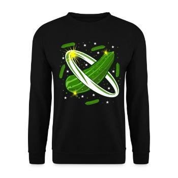 Gurke Weltraum Gurken - Unisex Pullover - Schwarz - Vorne - Alina (178cm) & Michal (187cm)