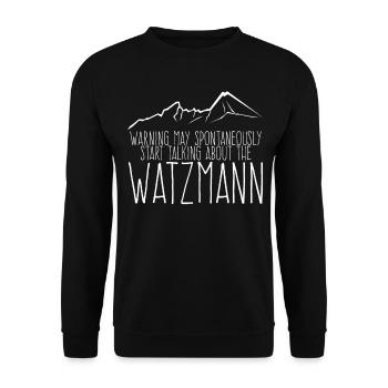Watzmann Berchtesgadner Land - Unisex Sweatshirt - black - Front - Alina (178cm) & Michal (187cm)