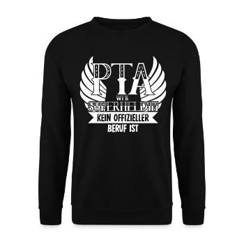 PTA Superheldin Pharmazie Apotheke - Unisex Pullover - Schwarz - Vorne - Alina (178cm) & Michal (187cm)