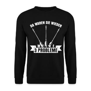 3D Bogensport Langbogen Bogenschießen - Unisex Pullover - Schwarz - Vorne - Alina (178cm) & Michal (187cm)