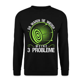 3D Bogensport Langbogen Bogenschießen - Unisex Pullover - Schwarz - Vorne - Alina (178cm) & Michal (187cm)