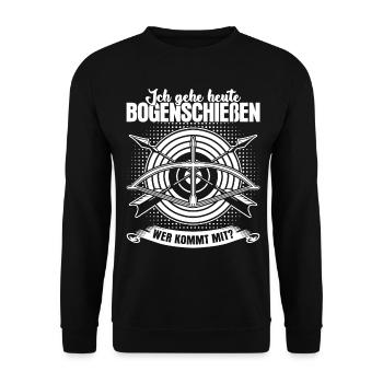 3D Bogensport Langbogen Compoundbogen - Unisex Pullover - Schwarz - Vorne - Alina (178cm) & Michal (187cm)