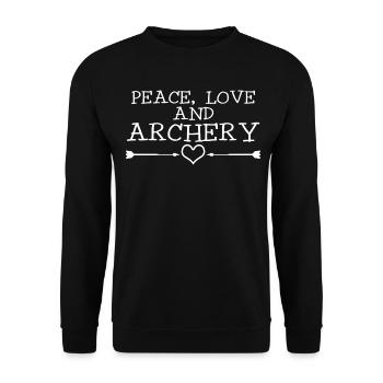 3D Archery Arrows Longbow - Unisex Sweatshirt - black - Front - Alina (178cm) & Michal (187cm)
