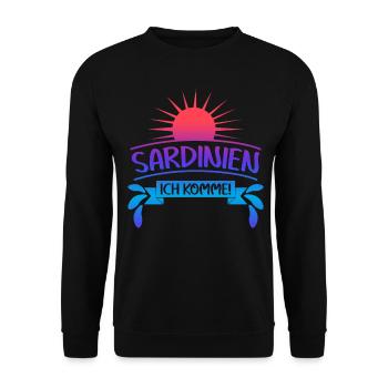 Sardegna Sardinien ich komme Sardinia - Unisex Pullover - Schwarz - Vorne - Alina (178cm) & Michal (187cm)