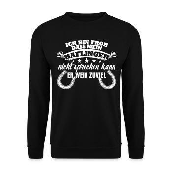 Haflinger - Unisex Pullover - Schwarz - Vorne - Alina (178cm) & Michal (187cm)