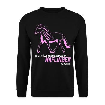 Haflinger Haflingers - Unisex Pullover - Schwarz - Vorne - Alina (178cm) & Michal (187cm)