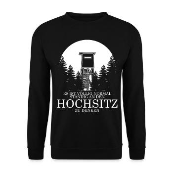 Jägerin Jagd Jäger Hochsitz Jagen - Unisex Pullover - Schwarz - Vorne - Alina (178cm) & Michal (187cm)