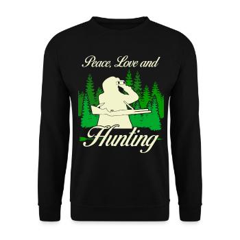 Jägerin Jäger Jagd Jagdschein Jagen - Unisex Pullover - Schwarz - Vorne - Alina (178cm) & Michal (187cm)