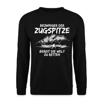 Zugspitze Wandern - Unisex Pullover - Schwarz - Vorne - Alina (178cm) & Michal (187cm)