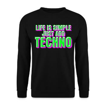 Raver Techno Trance Rave Hardtekk - Unisex Pullover - Schwarz - Vorne - Alina (178cm) & Michal (187cm)